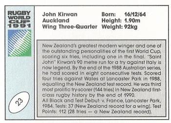 1991 Regina Rugby World Cup #23 John Kirwan Back